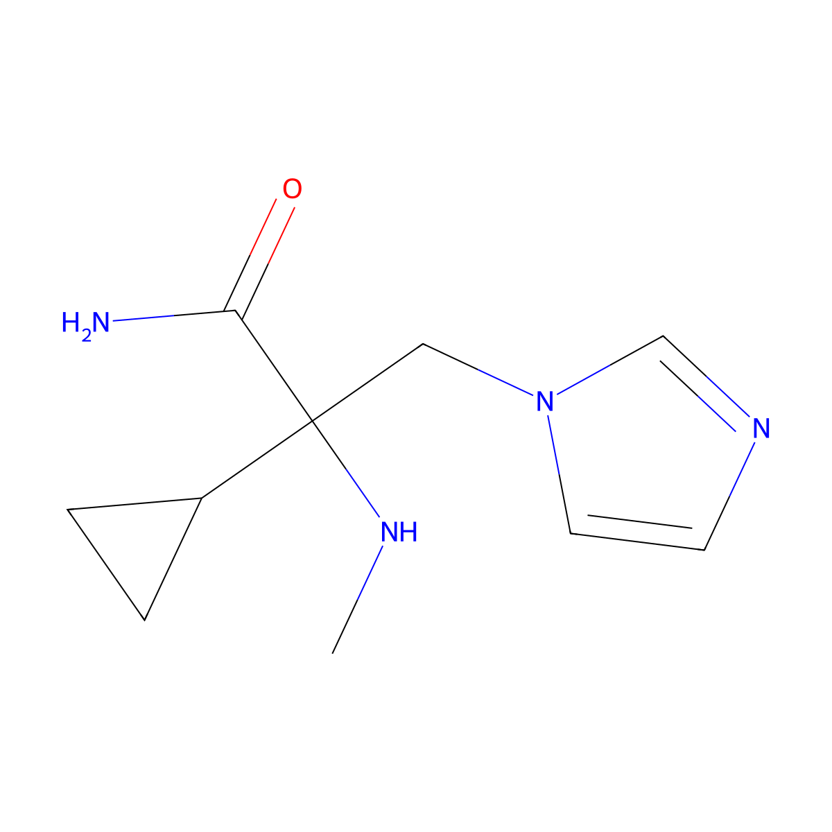 2-Cyclopropyl-3-(1h-imidazol-1-yl)-2-(methylamino)propanamide molecular structure, CAS 1342436-64-9