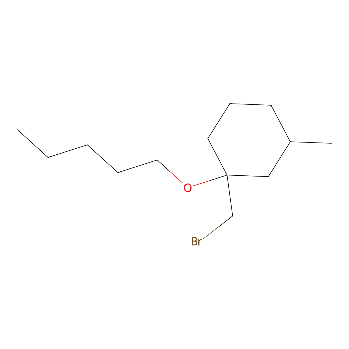 1-(Bromomethyl)-3-methyl-1-(pentyloxy)cyclohexane molecular structure, CAS 1342436-96-7