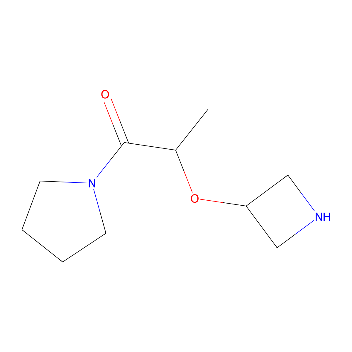 2-(Azetidin-3-yloxy)-1-(pyrrolidin-1-yl)propan-1-one molecular structure, CAS 1342438-39-4