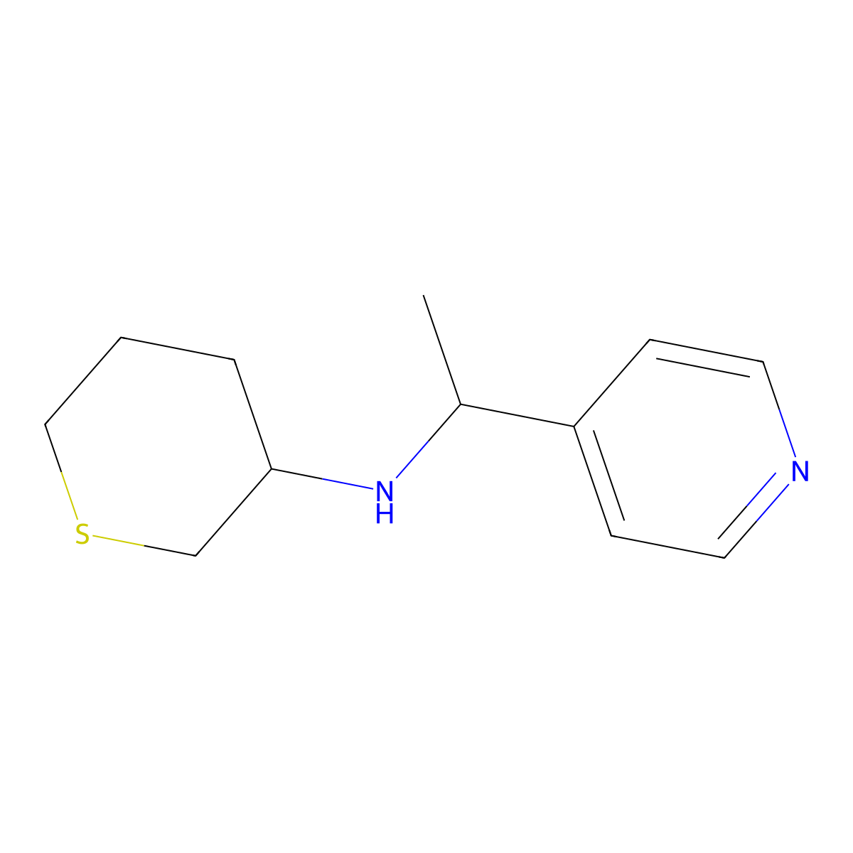 N-[1-(Pyridin-4-yl)ethyl]thian-3-amine molecular structure, CAS 1342440-16-7