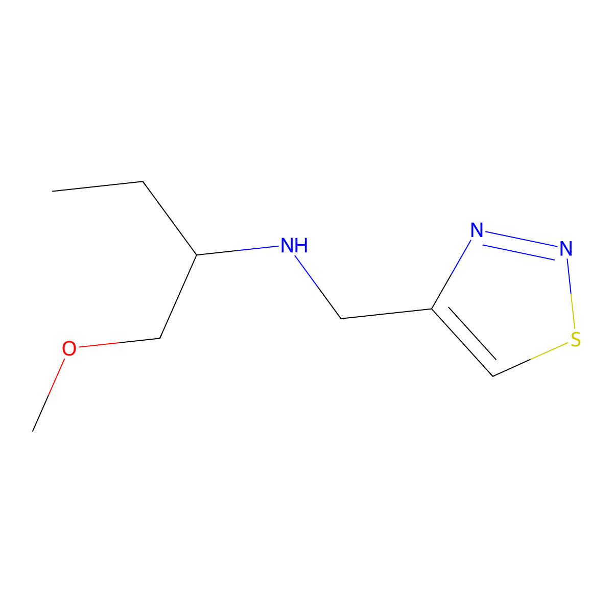 (1-Methoxybutan-2-yl)[(1,2,3-thiadiazol-4-yl)methyl]amine molecular structure, CAS 1342442-38-9