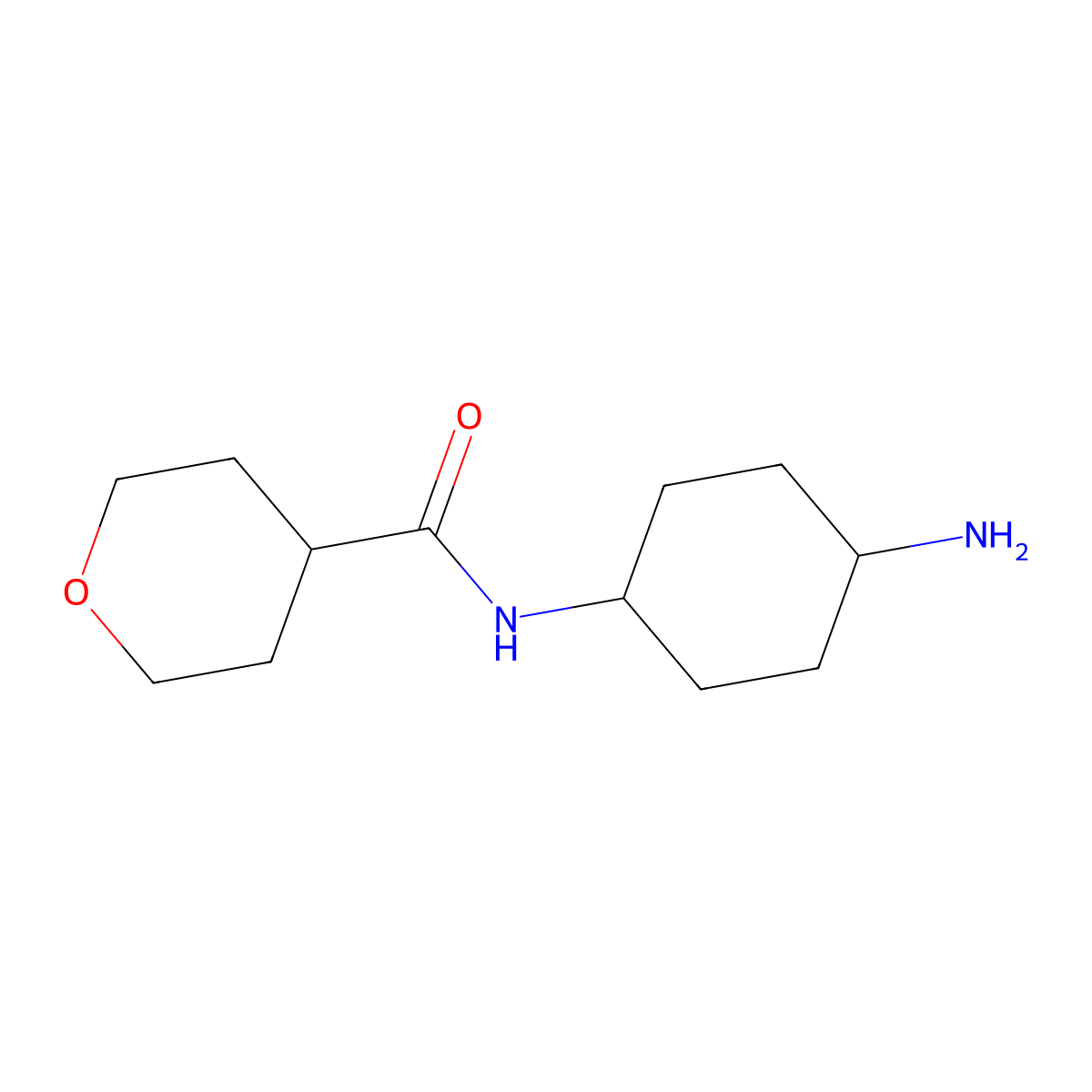 N-(4-aminocyclohexyl)oxane-4-carboxamide molecular structure, CAS 1342443-16-6