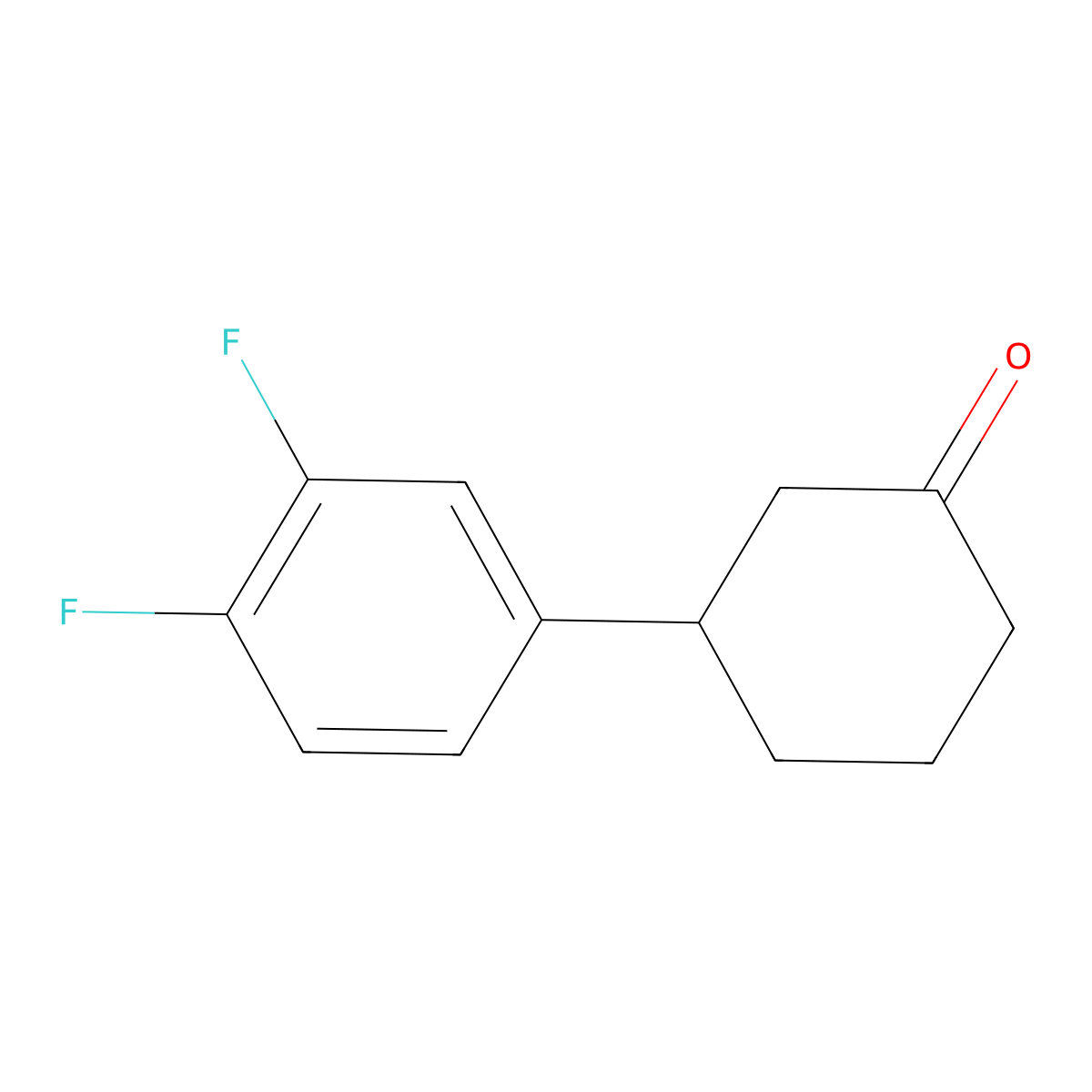 3-(3,4-Difluorophenyl)cyclohexan-1-one molecular structure, CAS 1342443-62-2