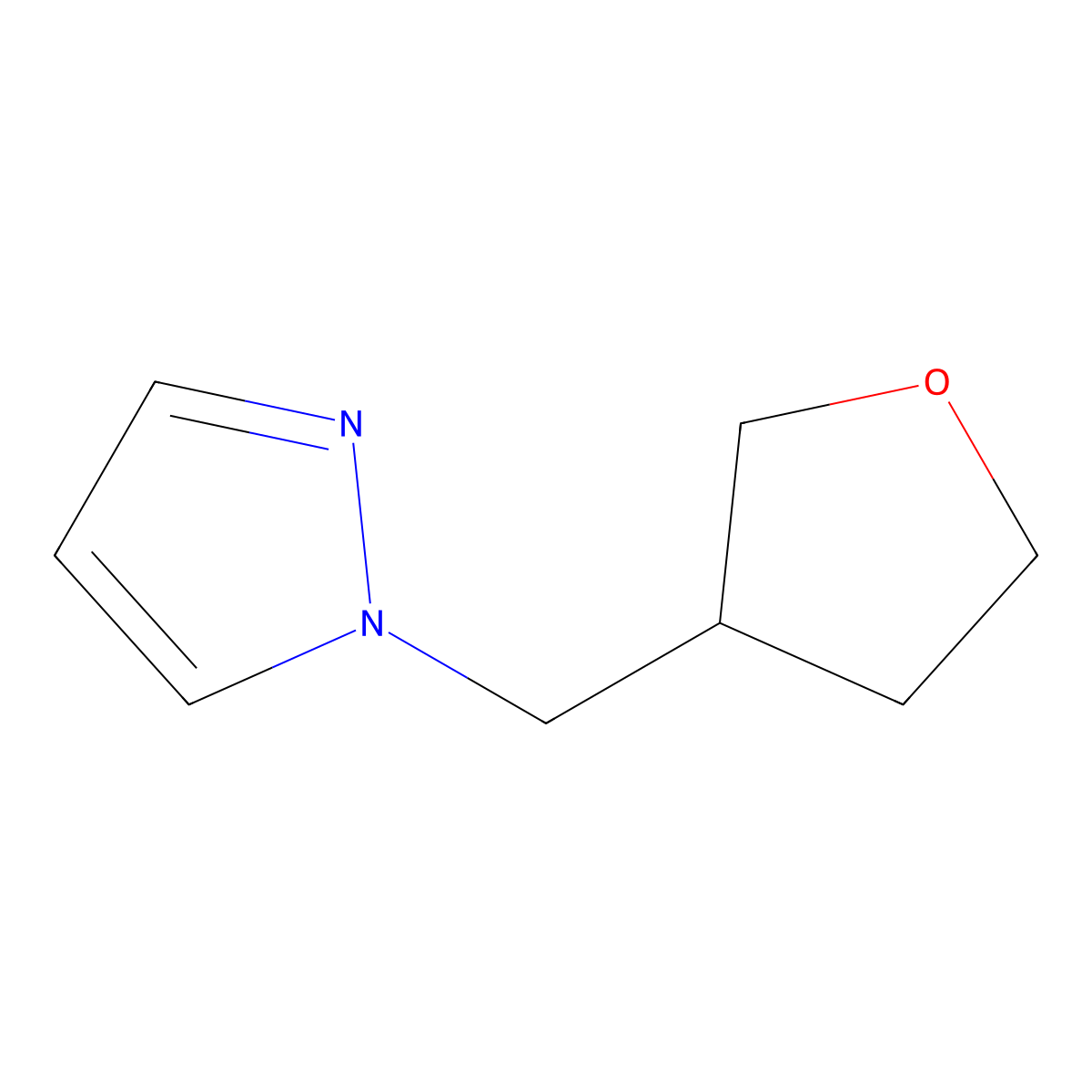 1-((tetrahydrofuran-3-yl)methyl)-1H-pyrazole molecular structure, CAS 1342444-71-6