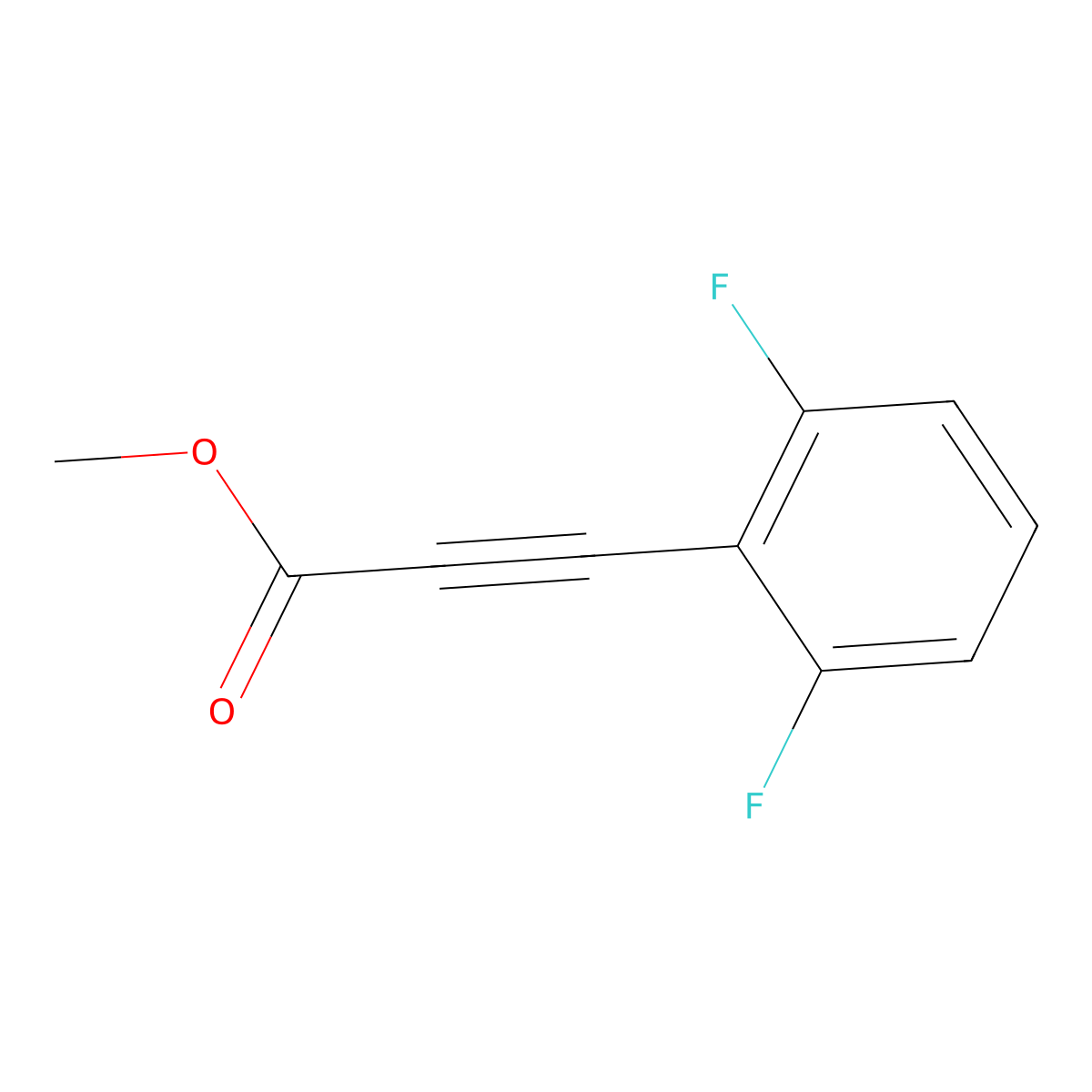 Methyl 3-(2,6-difluorophenyl)-2-propynoate molecular structure, CAS 1342445-09-3
