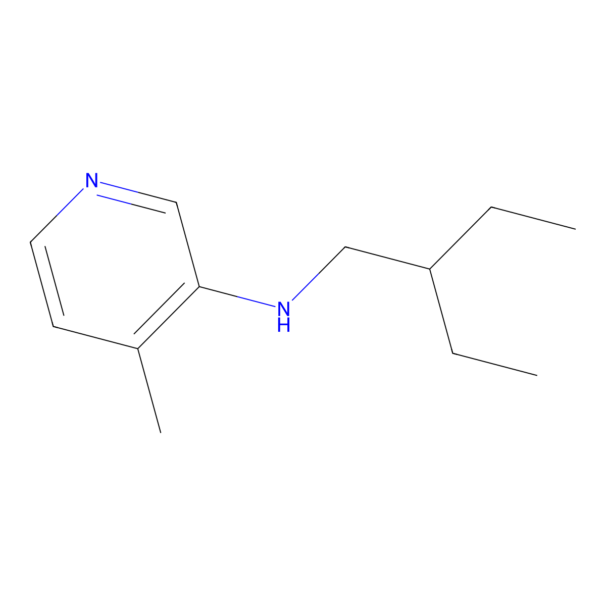 N-(2-ethylbutyl)-4-methylpyridin-3-amine molecular structure, CAS 1342446-40-5