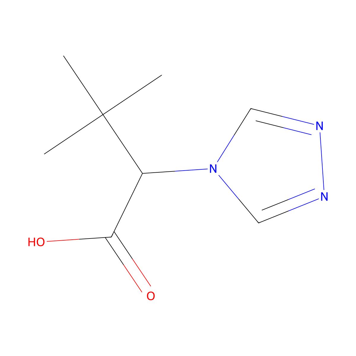 3,3-dimethyl-2-(4H-1,2,4-triazol-4-yl)butanoic acid molecular structure, CAS 1342446-41-6