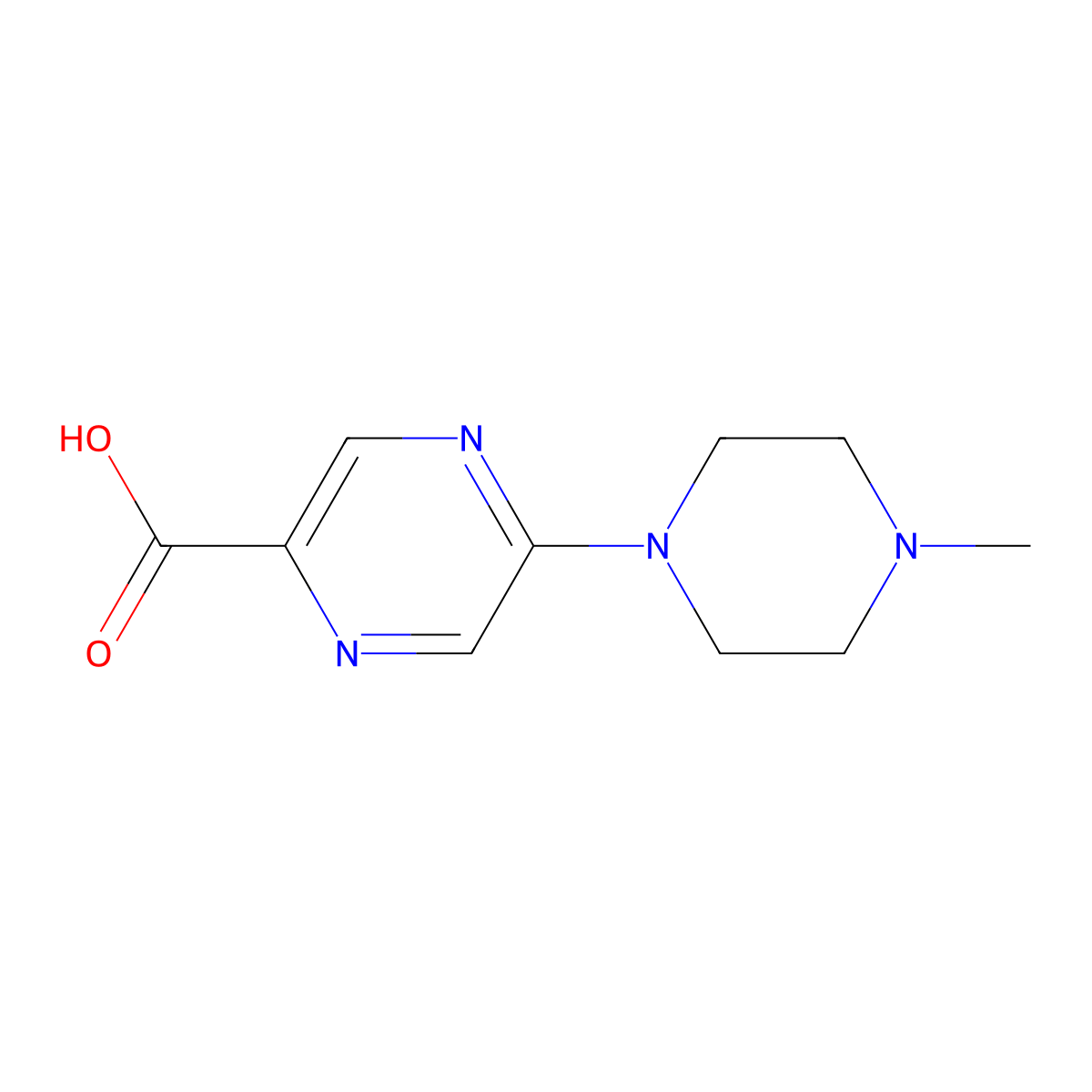 5-(4-Methylpiperazin-1-yl)pyrazine-2-carboxylic acid molecular structure, CAS 1342447-07-7