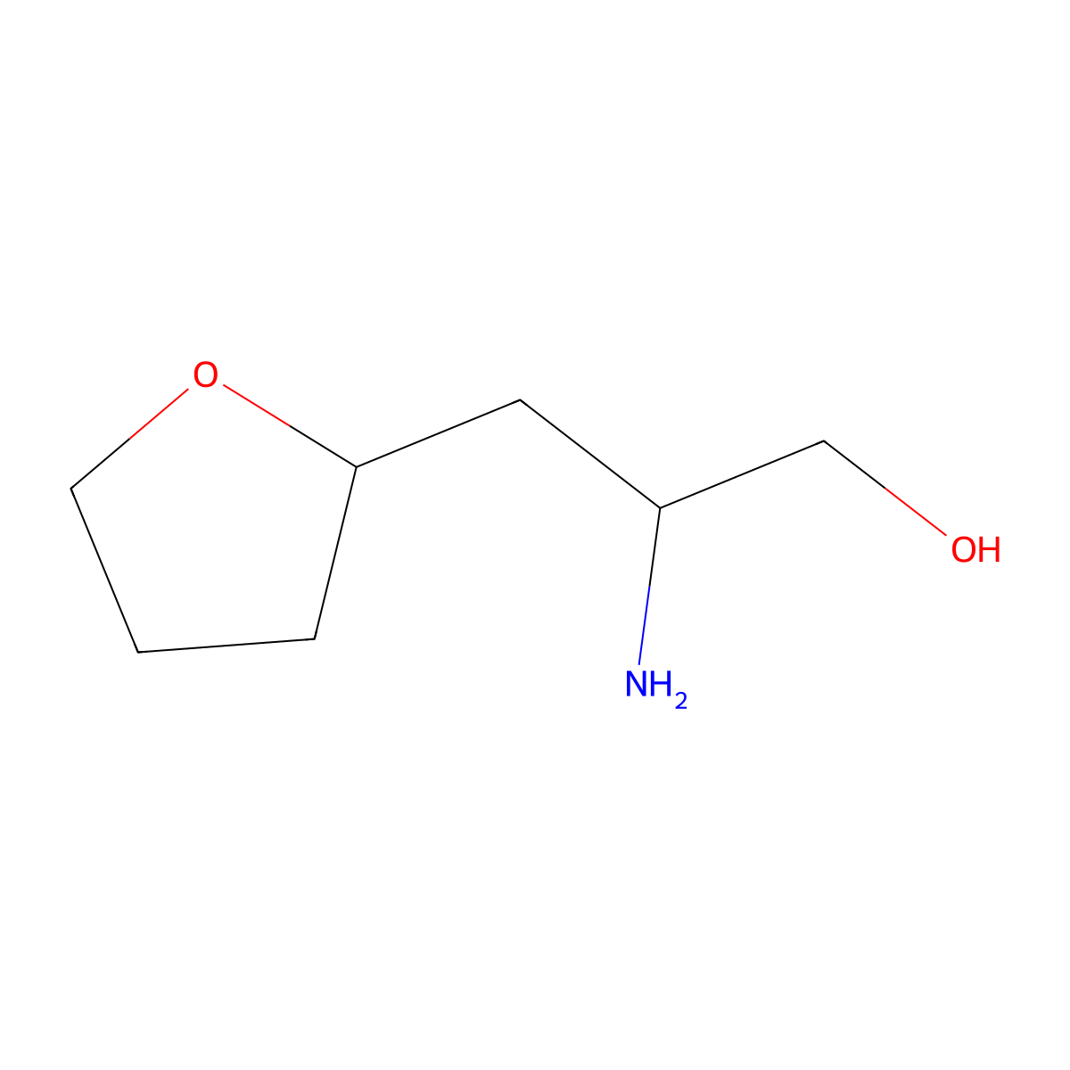 2-Amino-3-(oxolan-2-yl)propan-1-ol molecular structure, CAS 1342449-21-1