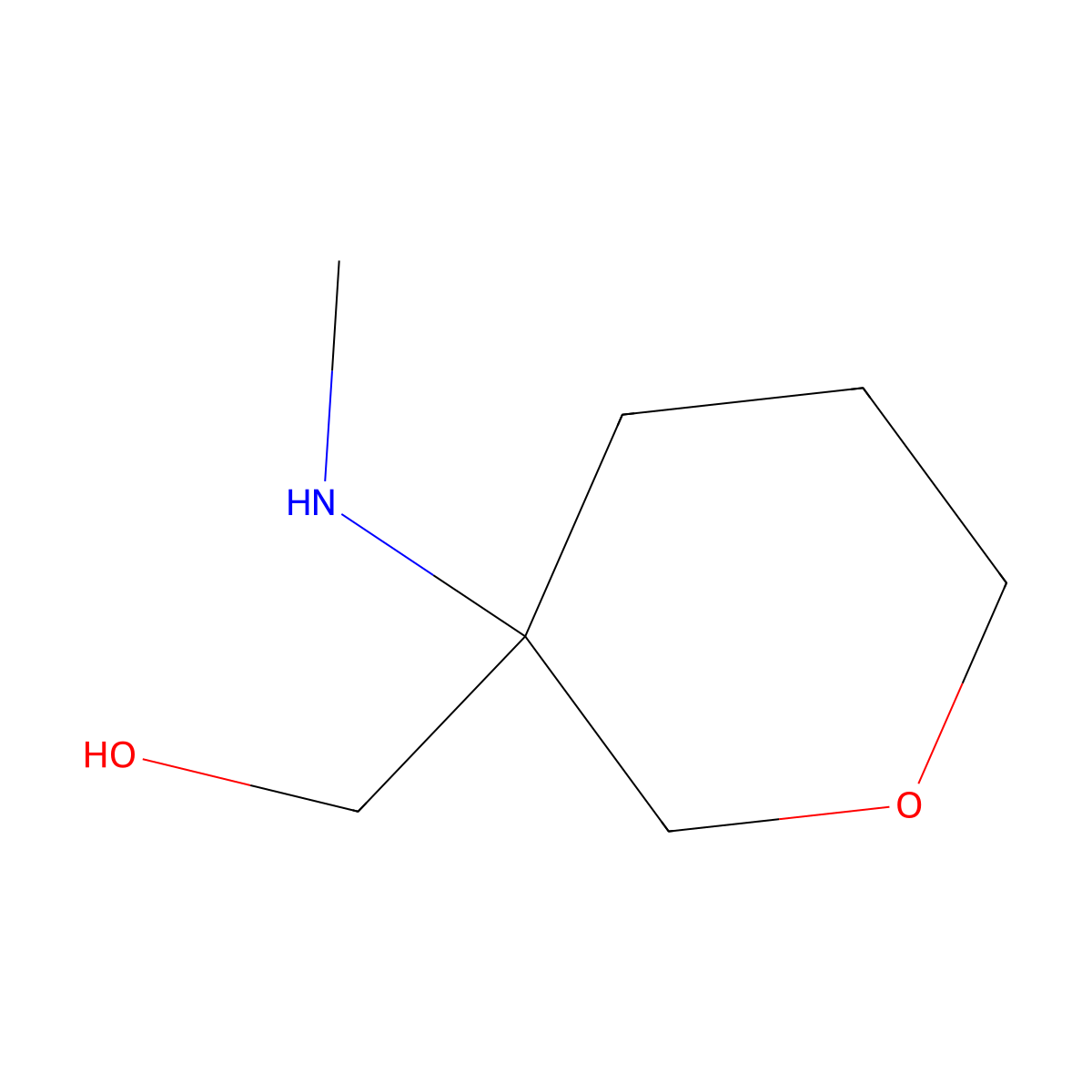 [3-(Methylamino)tetrahydropyran-3-yl]methanol molecular structure, CAS 1342450-33-2