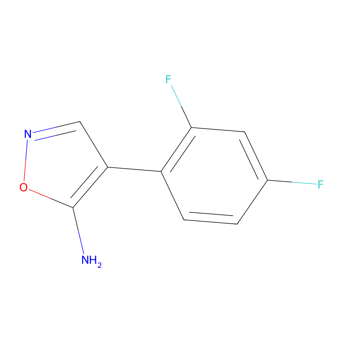 4-(2,4-Difluorophenyl)-1,2-oxazol-5-amine molecular structure, CAS 1342450-56-9