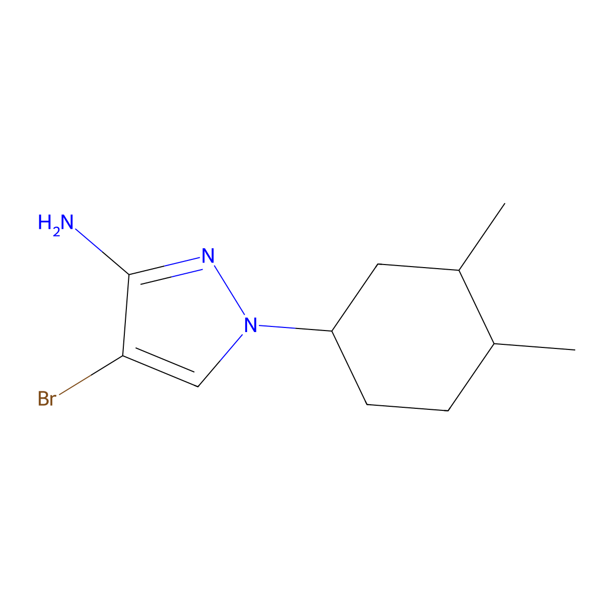 4-Bromo-1-(3,4-dimethylcyclohexyl)-1h-pyrazol-3-amine molecular structure, CAS 1342451-96-0