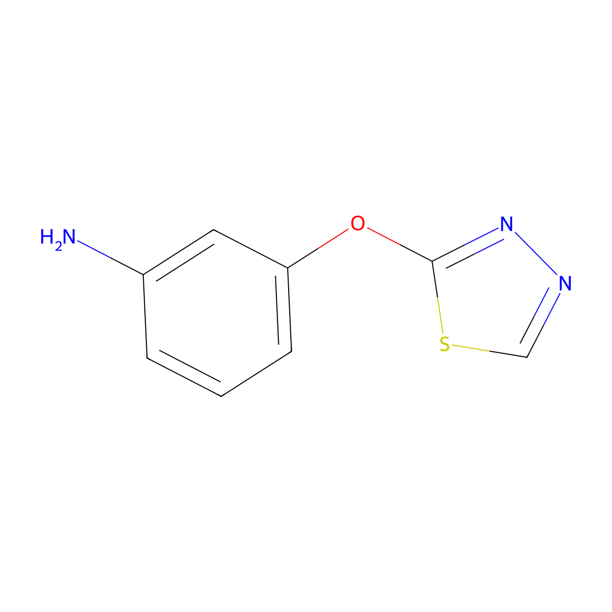 3-(1,3,4-Thiadiazol-2-yloxy)aniline molecular structure, CAS 1342452-85-0