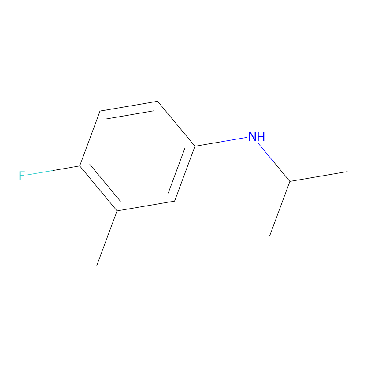 4-fluoro-3-methyl-N-(propan-2-yl)aniline molecular structure, CAS 1342456-35-2
