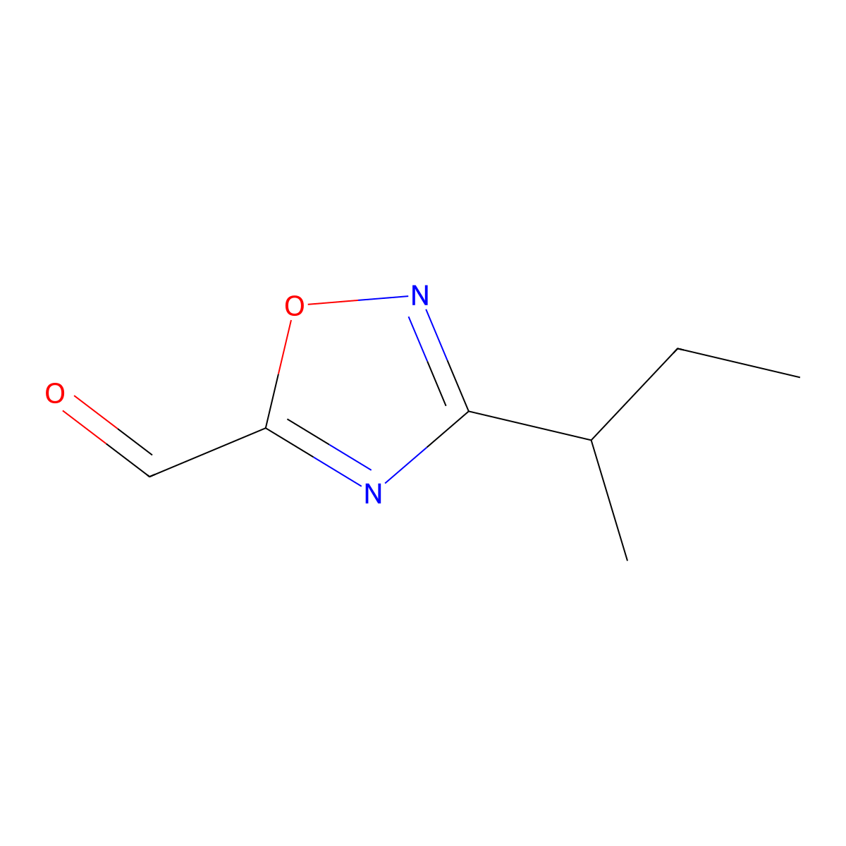 3-(Butan-2-yl)-1,2,4-oxadiazole-5-carbaldehyde molecular structure, CAS 1342457-35-5