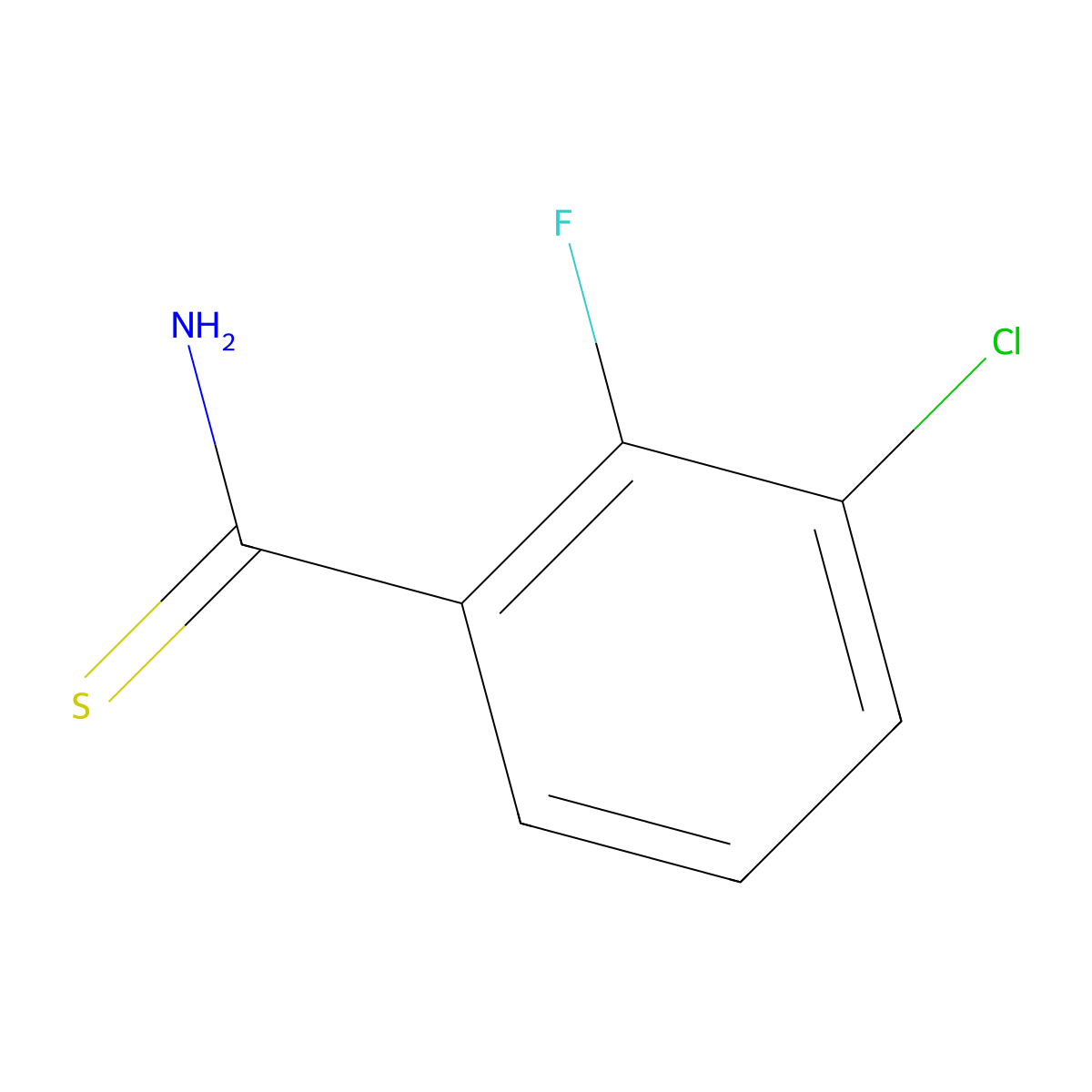 3-Chloro-2-fluorobenzene-1-carbothioamide molecular structure, CAS 1342459-42-0