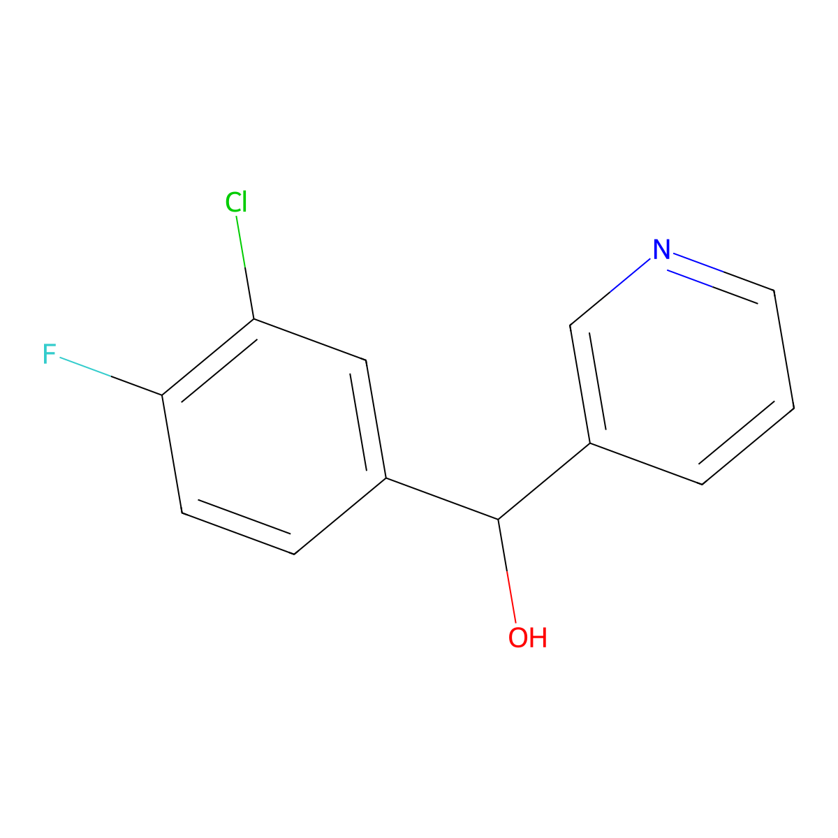alpha-(3-Chloro-4-fluorophenyl)-3-pyridinemethanol molecular structure, CAS 1342459-59-9
