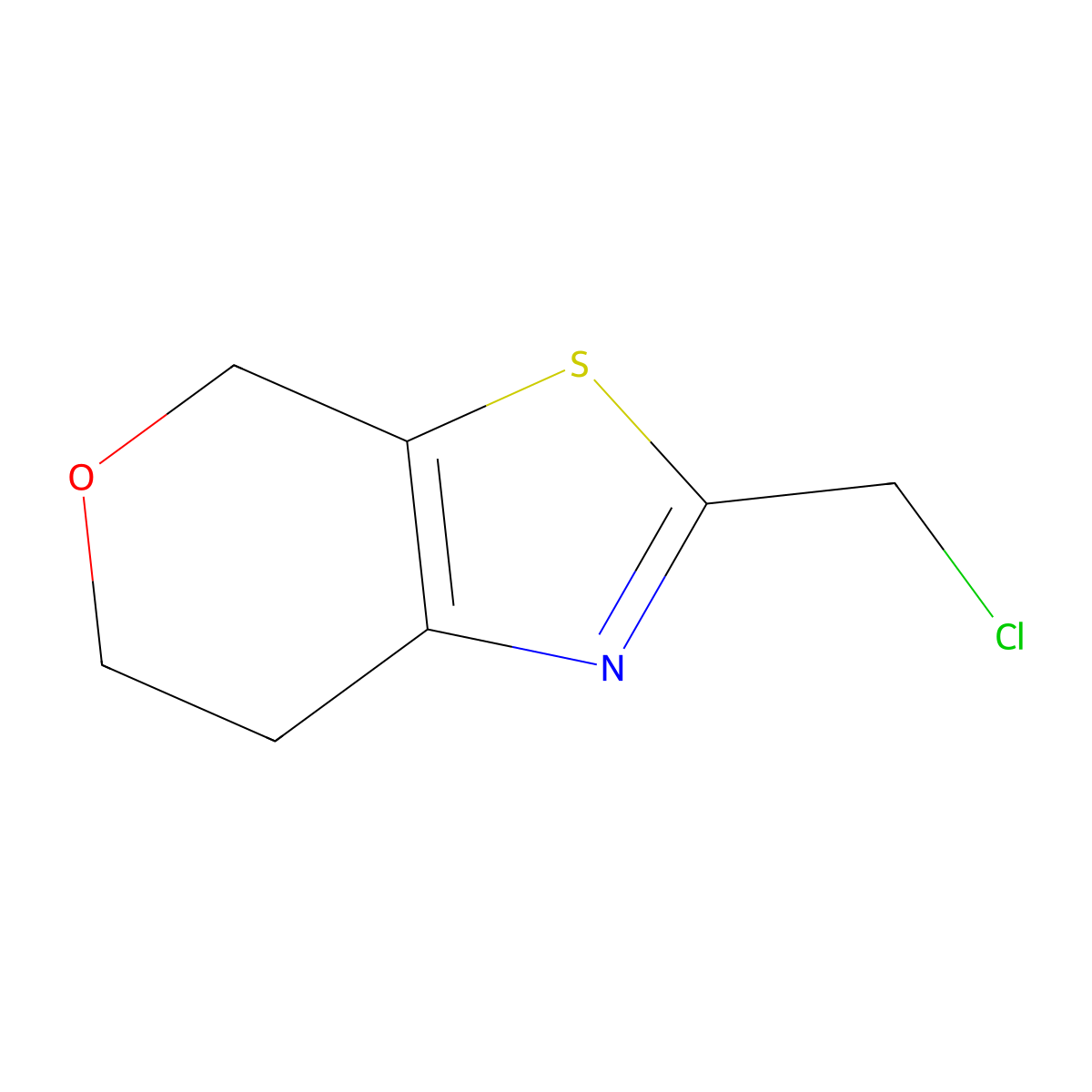 2-(chloromethyl)-4H,6H,7H-pyrano[4,3-d][1,3]thiazole molecular structure, CAS 1342460-81-4