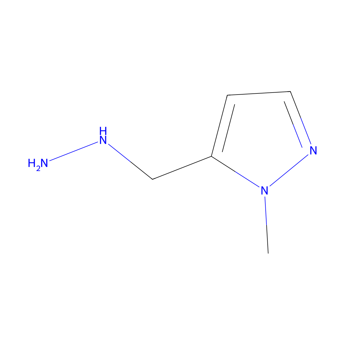 5-(hydrazinylmethyl)-1-methyl-1H-pyrazole molecular structure, CAS 1342460-96-1