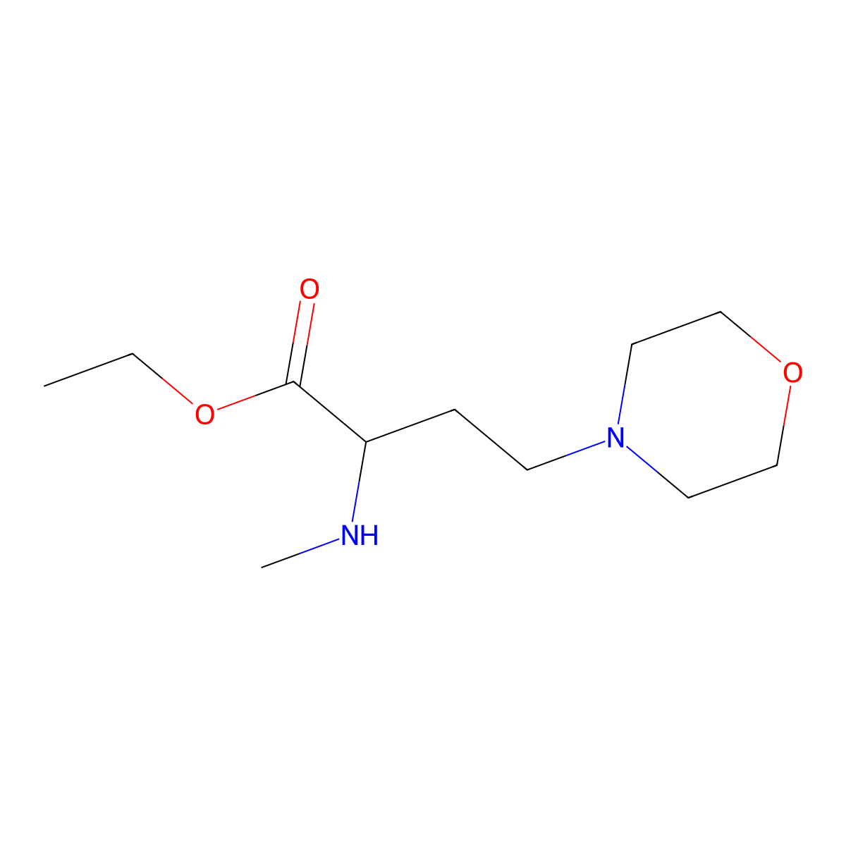 Ethyl 2-(methylamino)-4-(morpholin-4-yl)butanoate molecular structure, CAS 1342464-60-1