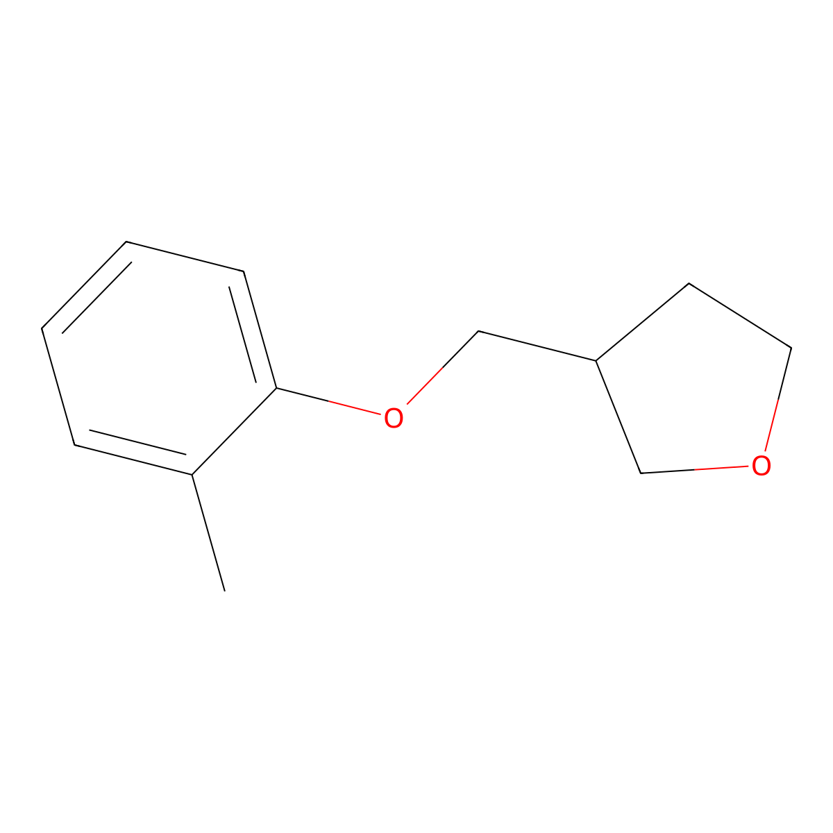 3-[(2-Methylphenoxy)methyl]oxolane molecular structure, CAS 1342464-71-4