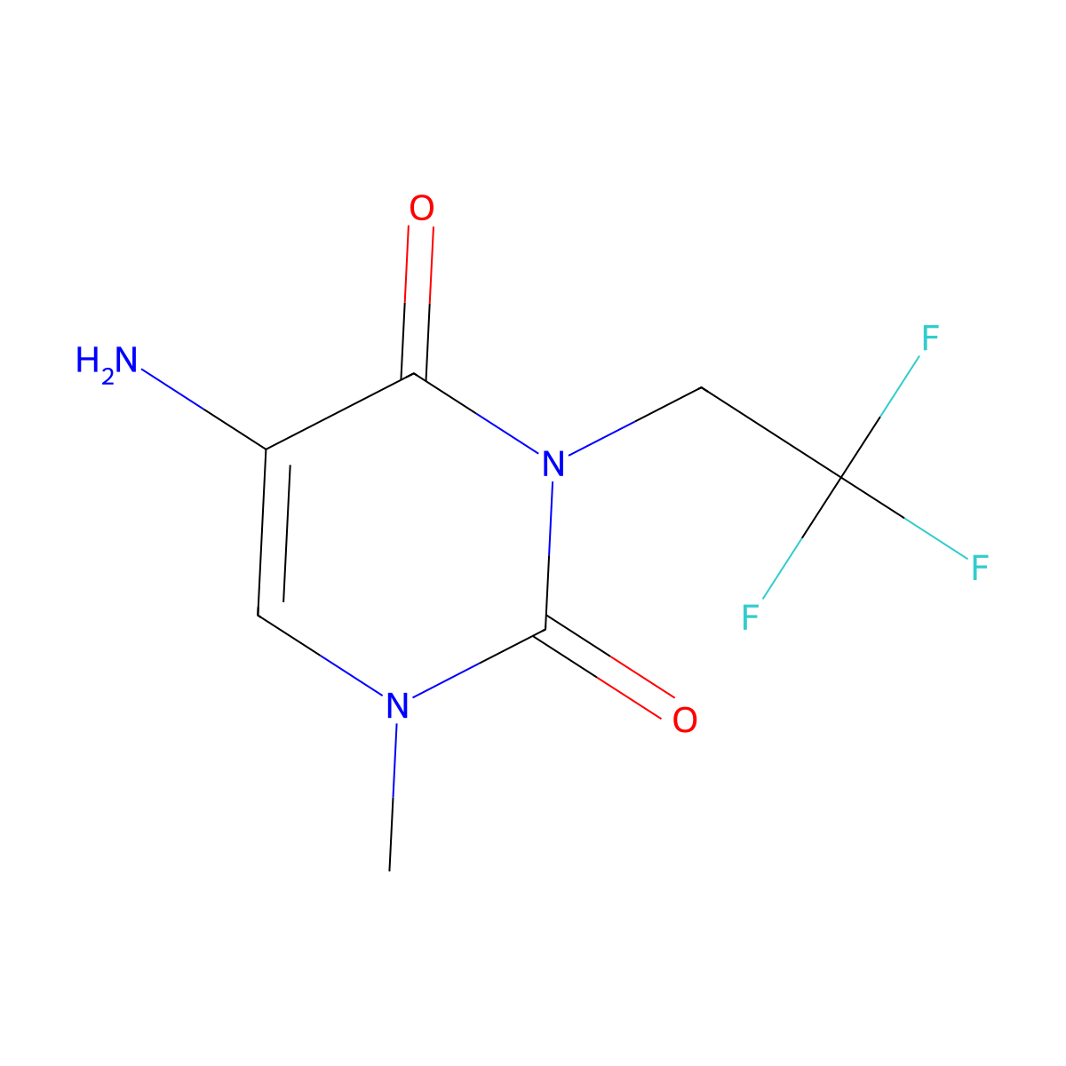 5-Amino-1-methyl-3-(2,2,2-trifluoroethyl)pyrimidine-2,4(1h,3h)-dione molecular structure, CAS 1342465-45-5