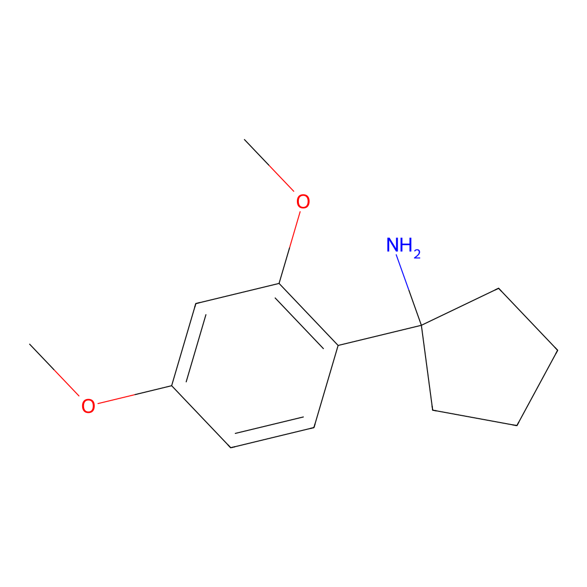1-(2,4-Dimethoxyphenyl)cyclopentan-1-amine molecular structure, CAS 1342466-45-8