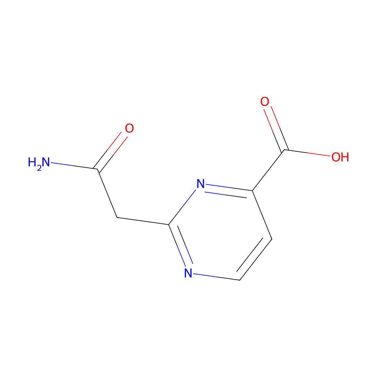 2-(2-Amino-2-oxoethyl)pyrimidine-4-carboxylic acid molecular structure, CAS 1342467-45-1