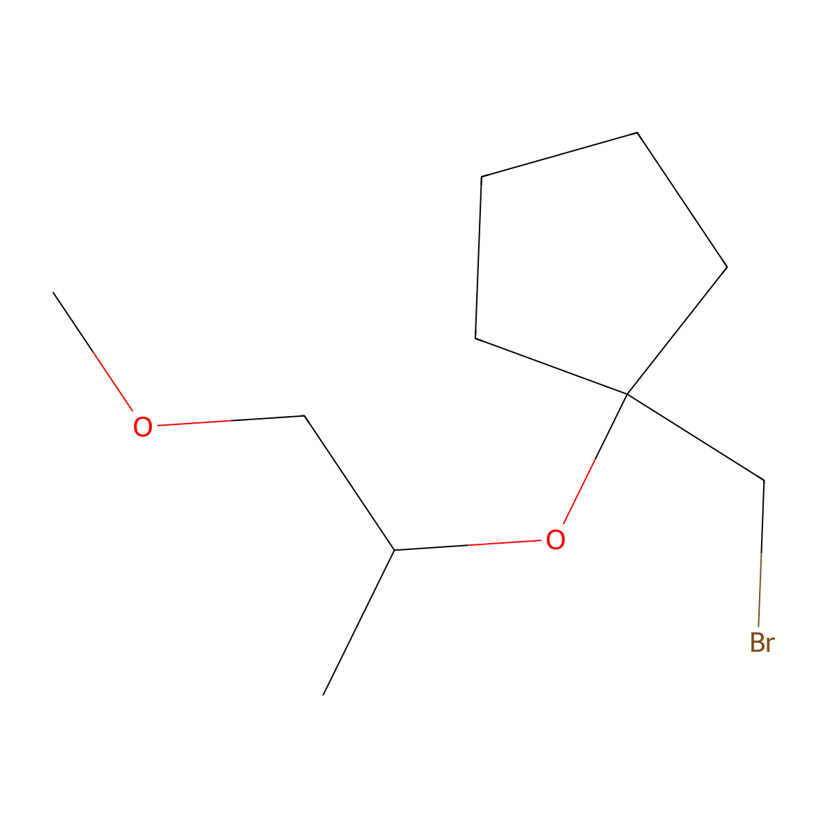 1-(Bromomethyl)-1-((1-methoxypropan-2-yl)oxy)cyclopentane molecular structure, CAS 1342473-47-5