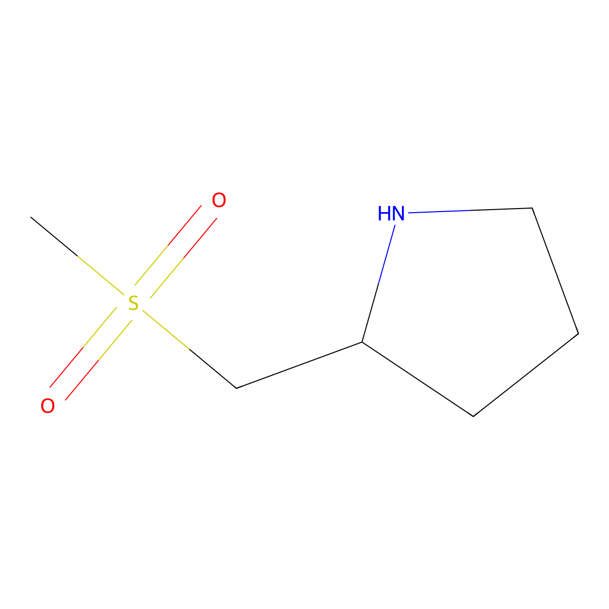 2-(Methanesulfonylmethyl)pyrrolidine molecular structure, CAS 1342475-48-2