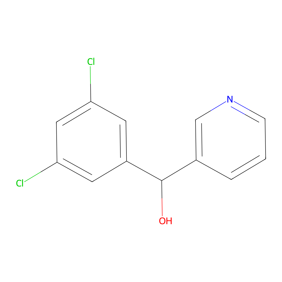 alpha-(3,5-Dichlorophenyl)-3-pyridinemethanol molecular structure, CAS 1342476-32-7