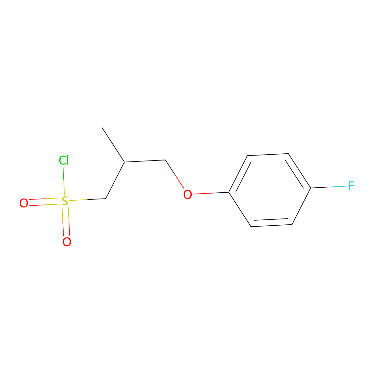 3-(4-Fluorophenoxy)-2-methylpropane-1-sulfonyl chloride molecular structure, CAS 1342478-14-1