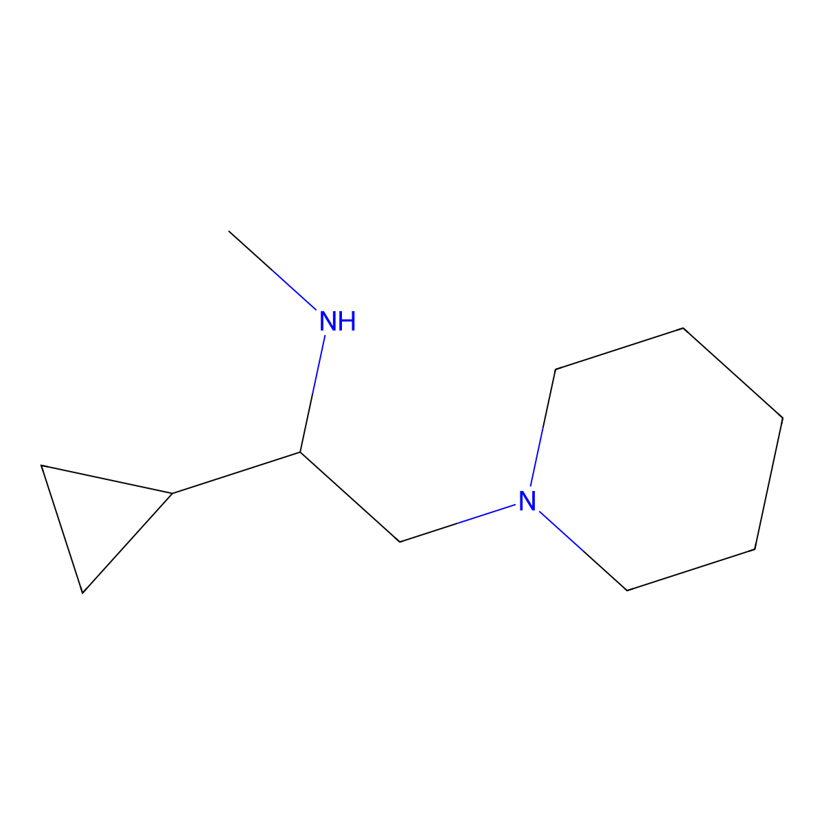 (1-Cyclopropyl-2-piperidin-1-ylethyl)methylamine molecular structure, CAS 1342479-17-7