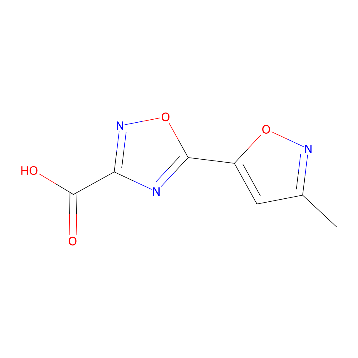 5-(3-Methyl-1,2-oxazol-5-yl)-1,2,4-oxadiazole-3-carboxylic acid molecular structure, CAS 1342480-07-2