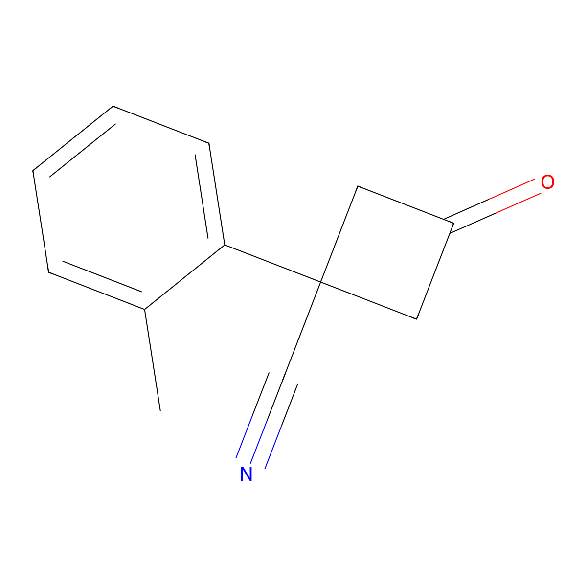 3-Oxo-1-(o-tolyl)cyclobutane-1-carbonitrile molecular structure, CAS 1342480-14-1