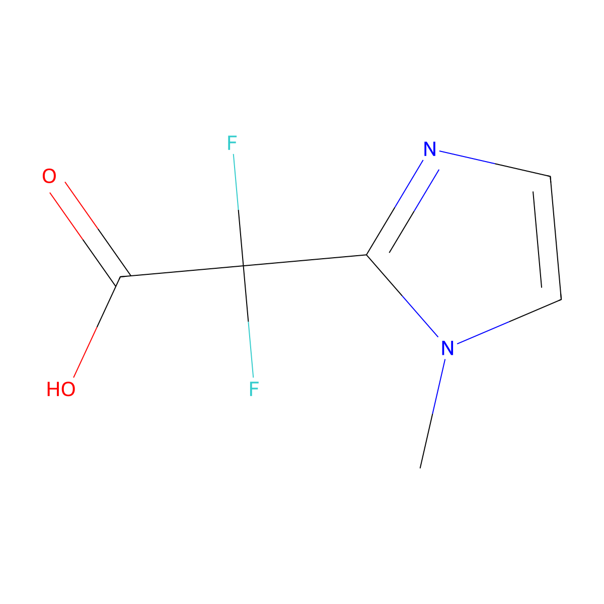 2,2-difluoro-2-(1-methyl-1H-imidazol-2-yl)acetic acid molecular structure, CAS 1342482-15-8