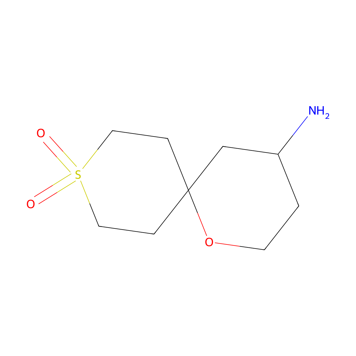 4-Amino-1-oxa-9-thiaspiro[5.5]undecane 9,9-dioxide molecular structure, CAS 1342482-19-2