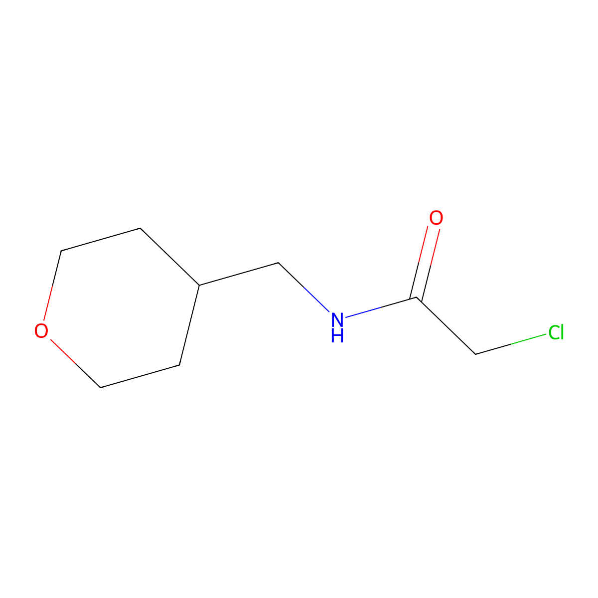 2-Chloro-N-(tetrahydro-2H-pyran-4-ylmethyl)acetamide molecular structure, CAS 1342482-31-8