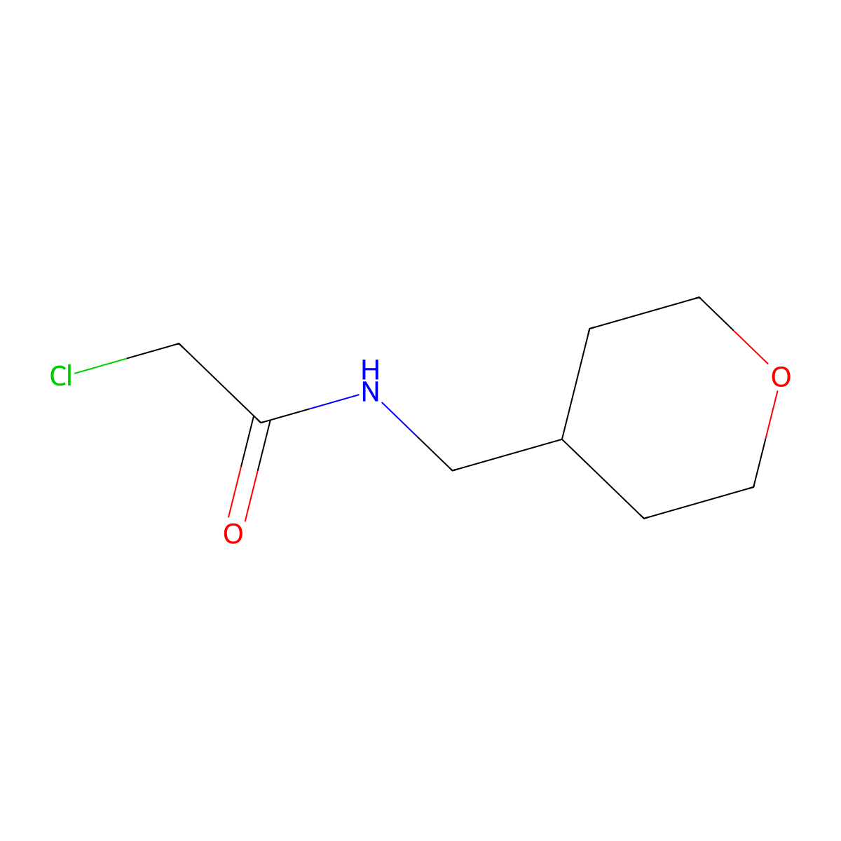 2-Chloro-N-(tetrahydro-2H-pyran-4-ylmethyl)acetamide molecular structure, CAS 1342482-31-8