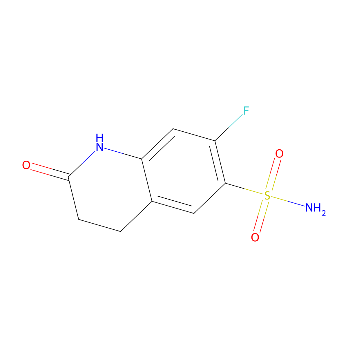 7-Fluoro-2-oxo-1,2,3,4-tetrahydroquinoline-6-sulfonamide molecular structure, CAS 1342482-71-6