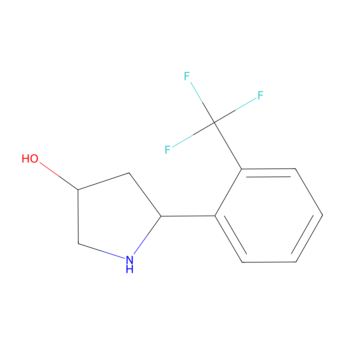 5-[2-(Trifluoromethyl)phenyl]pyrrolidin-3-ol molecular structure, CAS 1342483-13-9