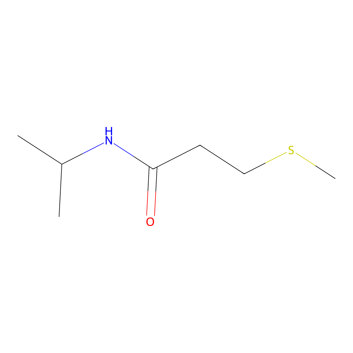 3-(methylsulfanyl)-N-(propan-2-yl)propanamide molecular structure, CAS 1342484-88-1