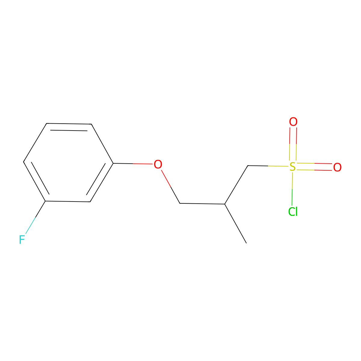 3-(3-Fluorophenoxy)-2-methylpropane-1-sulfonyl chloride molecular structure, CAS 1342485-74-8