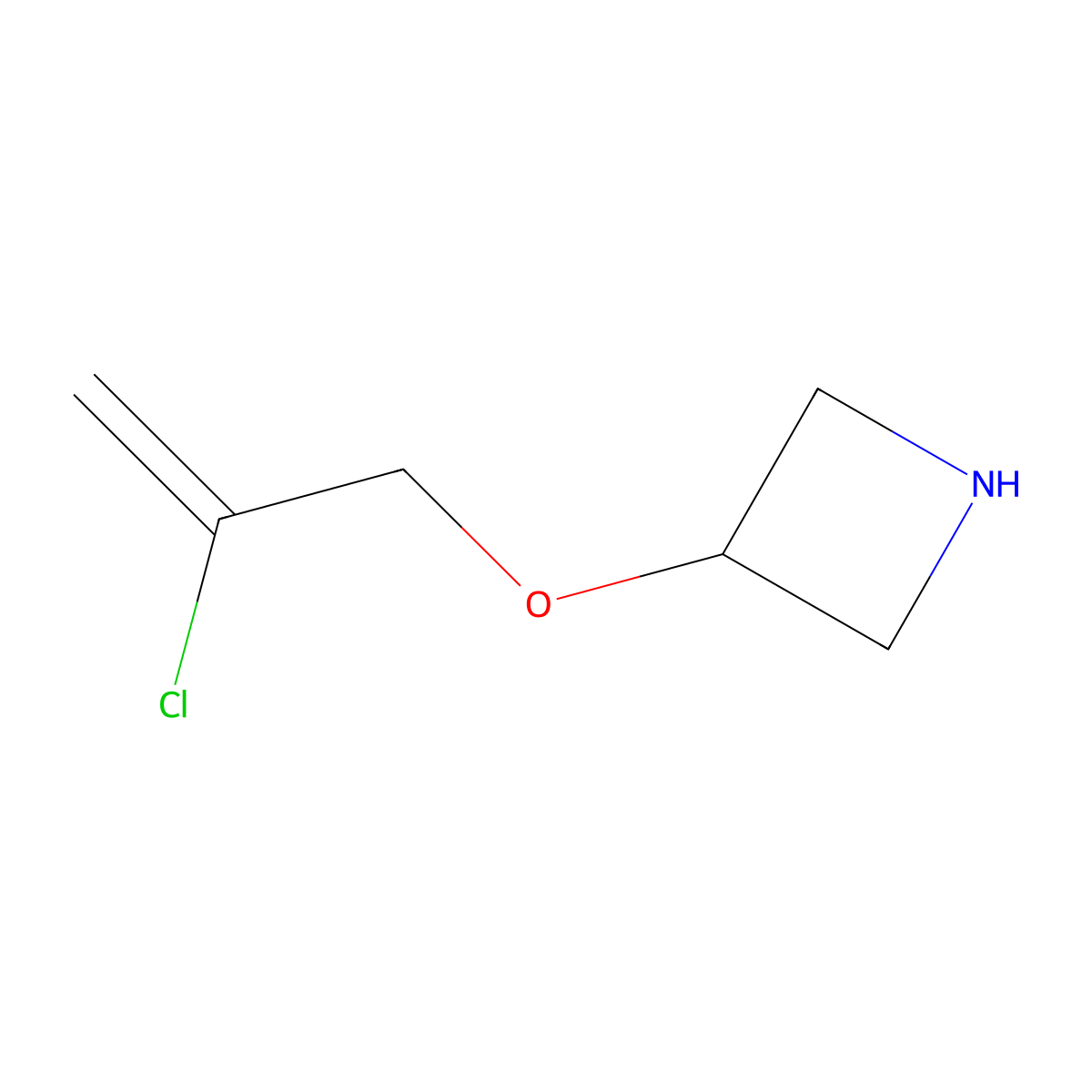 3-[(2-Chloroprop-2-en-1-yl)oxy]azetidine molecular structure, CAS 1342487-06-2