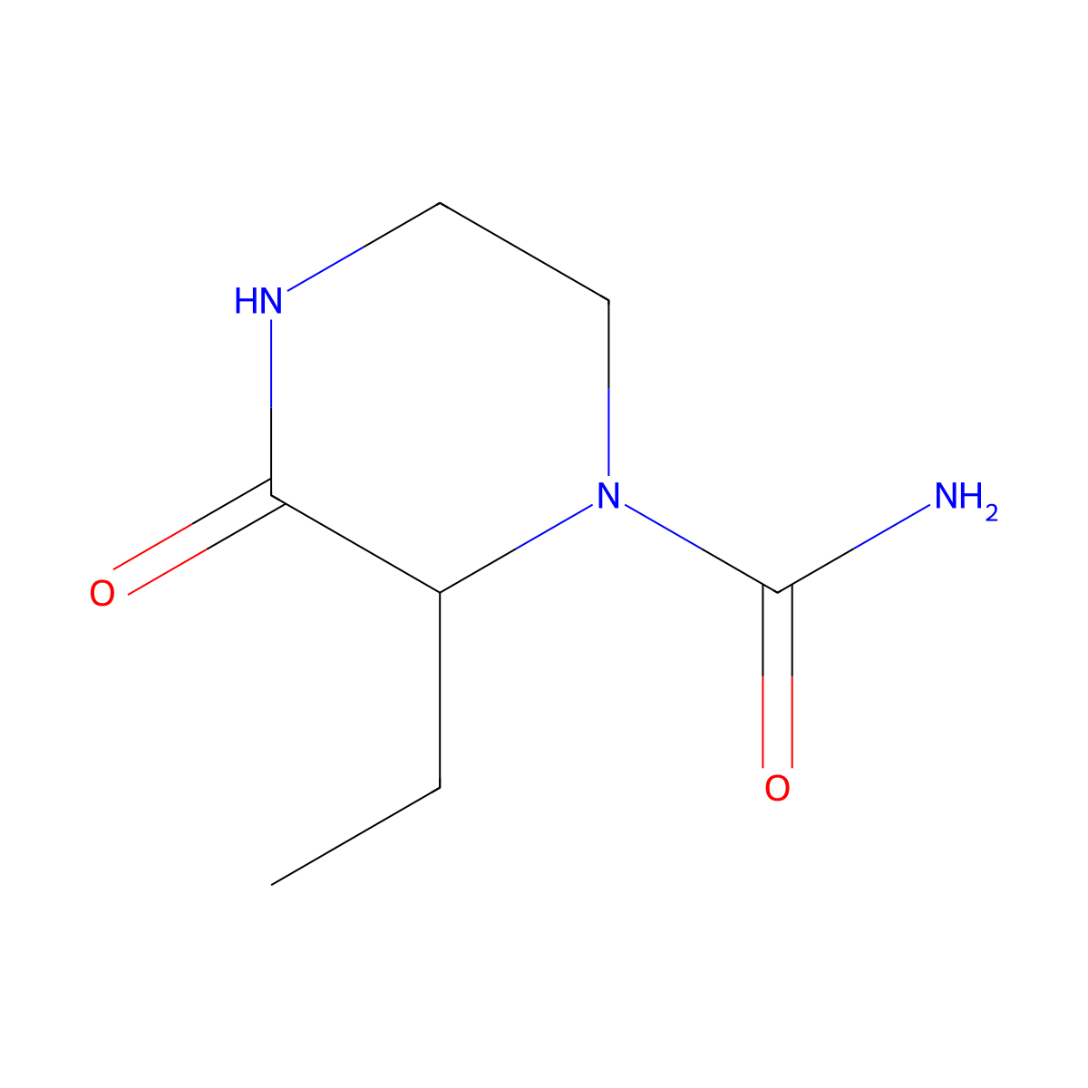 2-Ethyl-3-oxopiperazine-1-carboxamide molecular structure, CAS 1342487-59-5