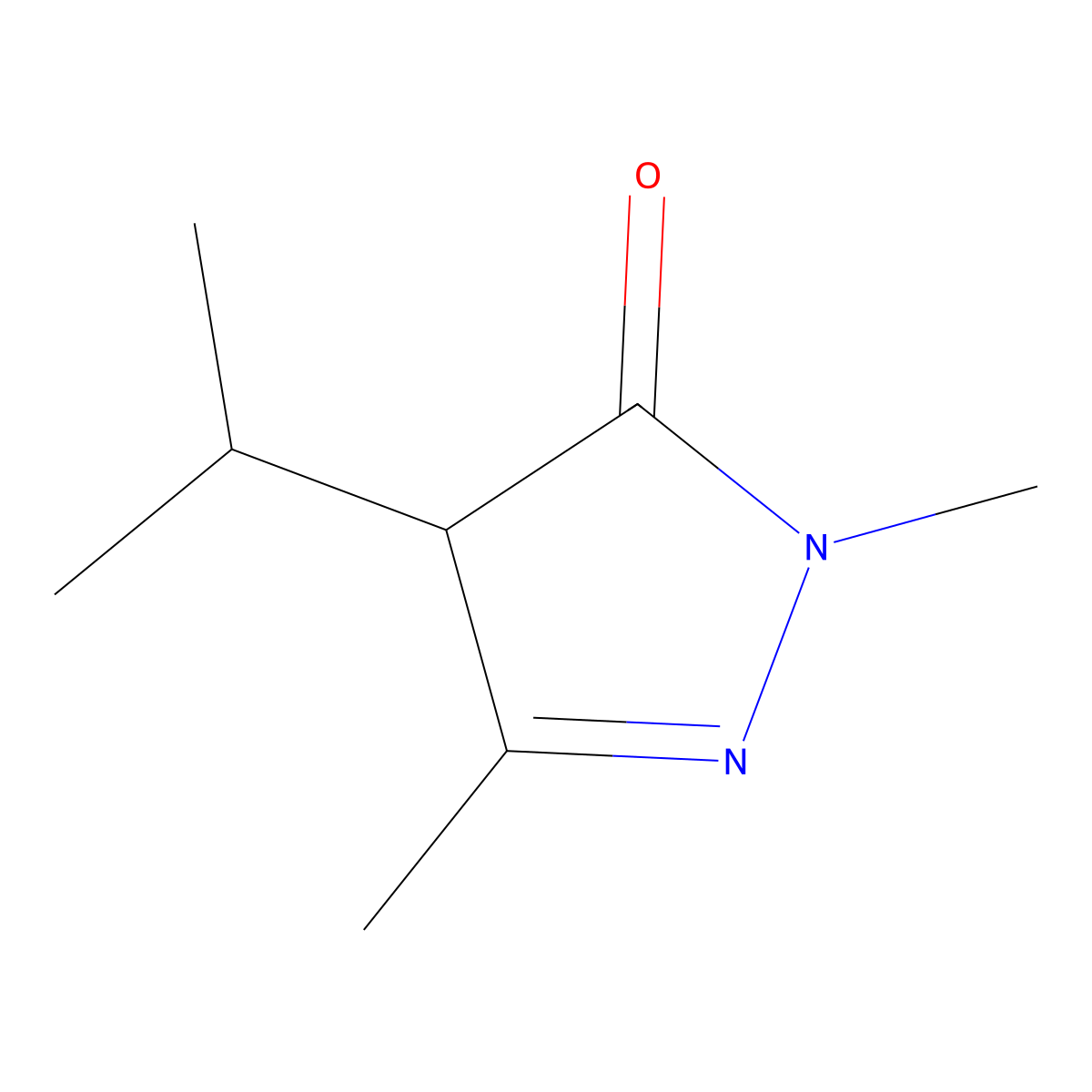 1,3-Dimethyl-4-(propan-2-yl)-4,5-dihydro-1H-pyrazol-5-one molecular structure, CAS 1342491-80-8