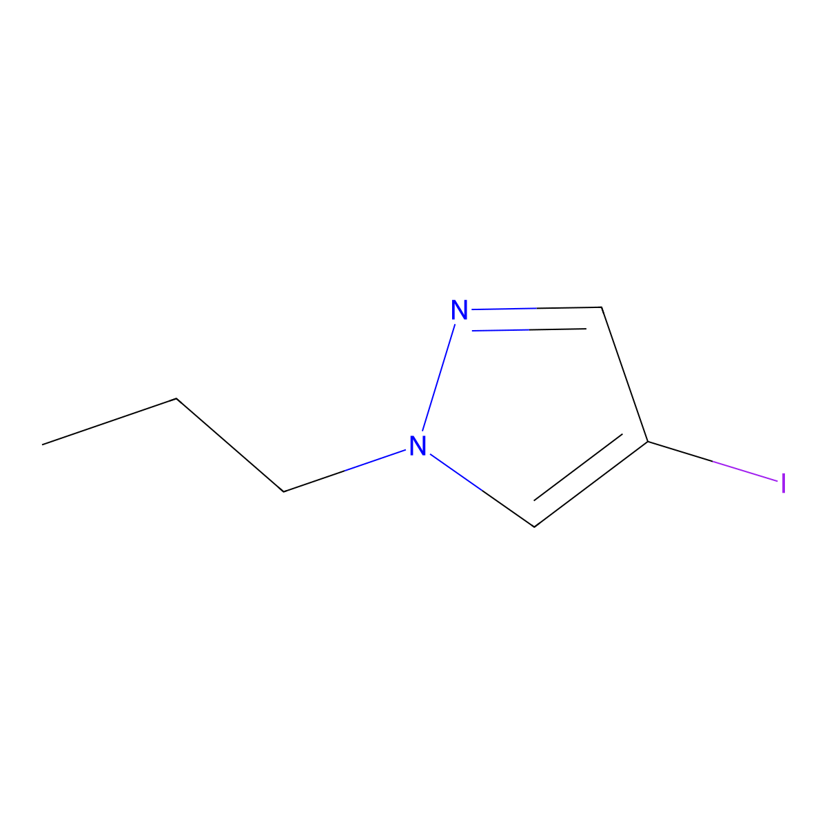 4-iodo-1-propyl-1H-pyrazole molecular structure, CAS 1342492-73-2