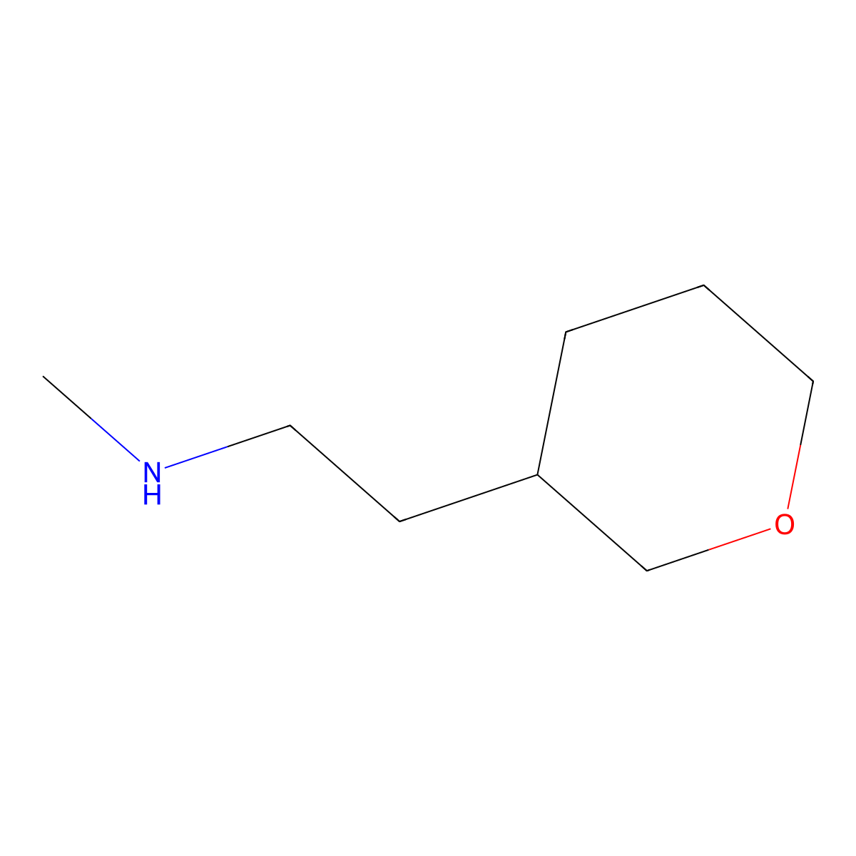 N-Methyl-2-(tetrahydro-2H-pyran-3-yl)ethanamine molecular structure, CAS 1342492-93-6