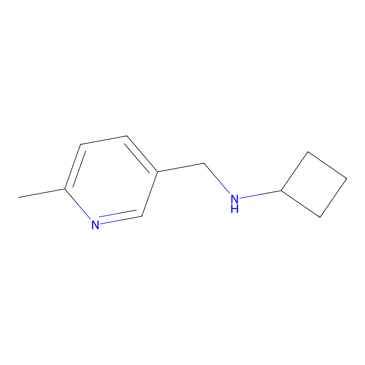 N-[(6-methylpyridin-3-yl)methyl]cyclobutanamine molecular structure, CAS 1342494-71-6