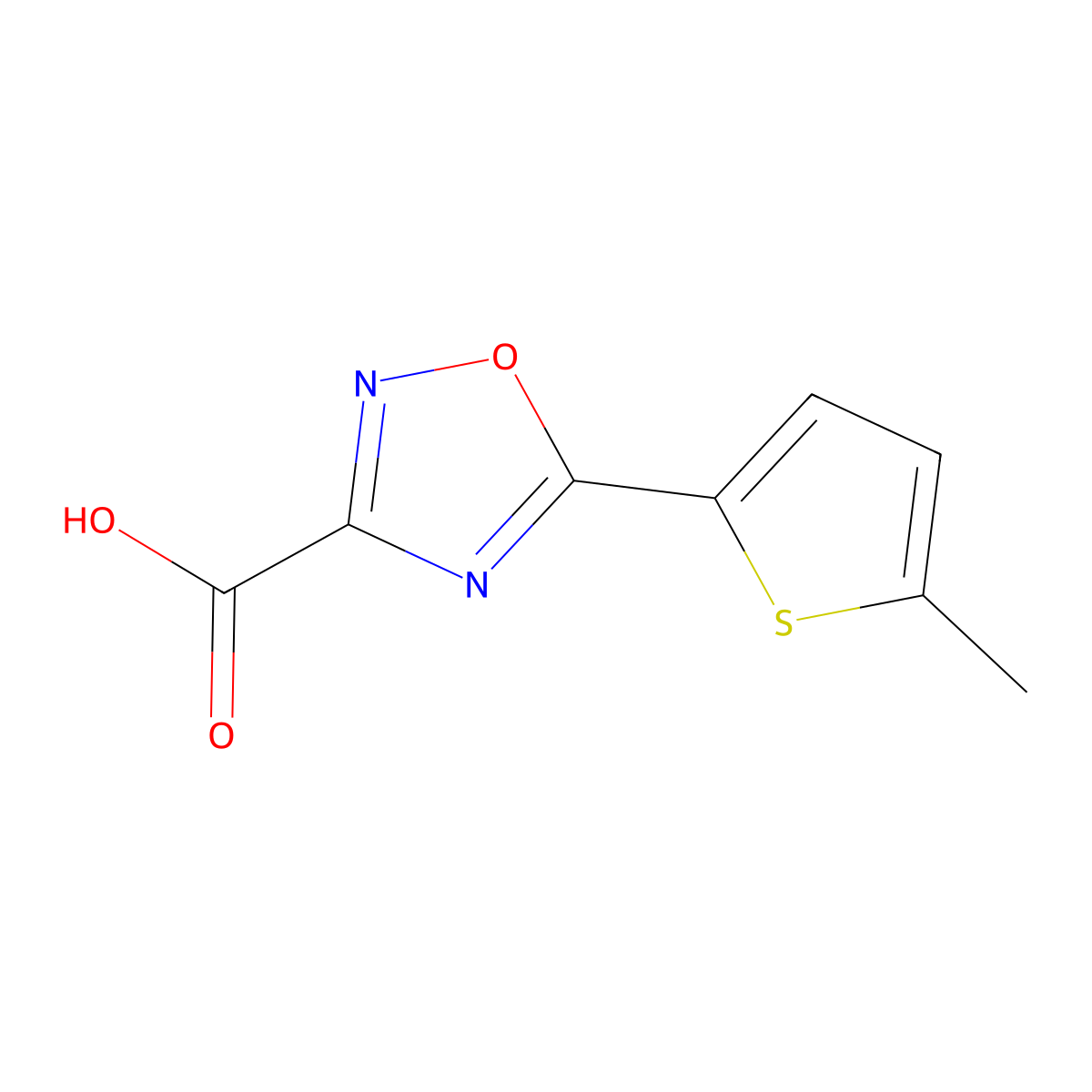5-(5-Methylthiophen-2-yl)-1,2,4-oxadiazole-3-carboxylic acid molecular structure, CAS 1342497-81-7